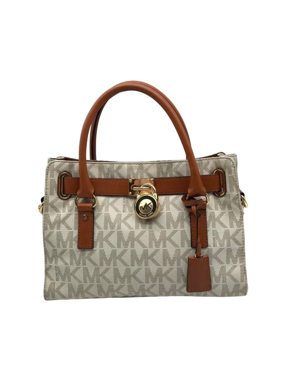 Michael Kors Ivory Monogram Canvas Hamilton Bag